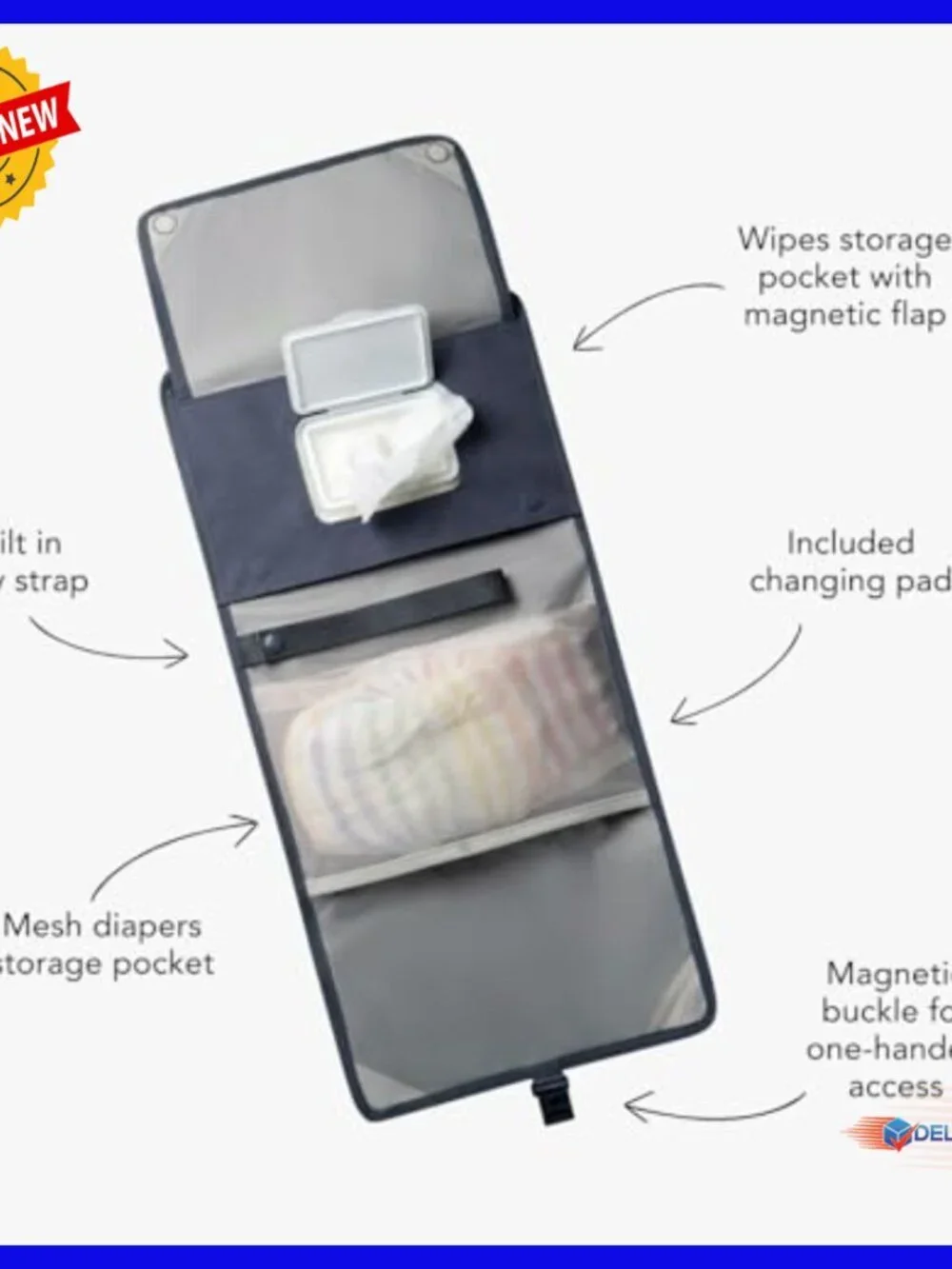 Portable Changing Pad, Foldable Diaper Mat, Travel Baby Accessory